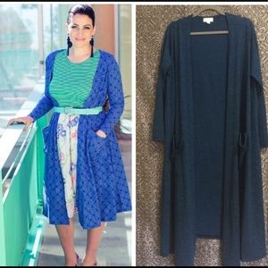 LuLaRoe Sweaters - LulaRoe Navy Blue - Black striped duster LuLaRoe Sweaters - LulaRoe Navy Blue - Black striped duster